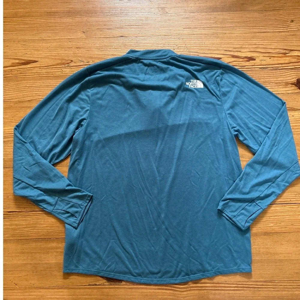 The North Face‎ Pullover Mens Blue 1/4 Zip Long Sleeve Activewear SIZE L